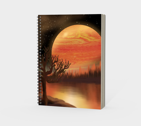 Fire Orange Planet (Spiral Notebook)